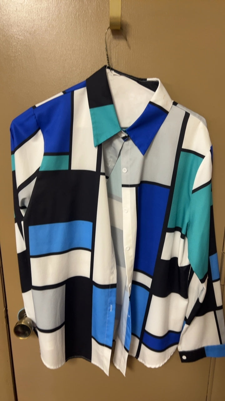 Shirt 1XL Multicolor (Black, White, Blue, Teal)
