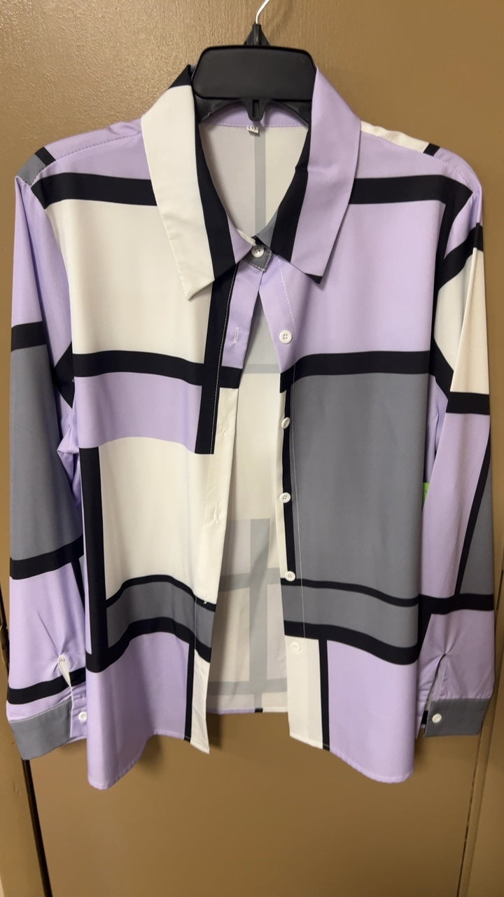  Shirt XXL Lavender, black, white, gray