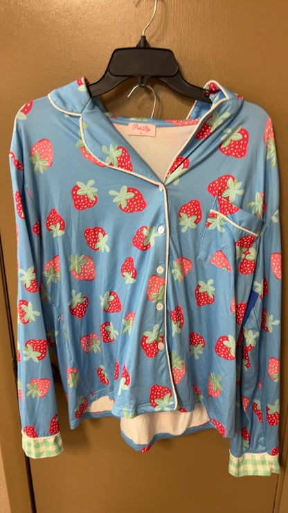 Pink Lily Pajama Set Light blue