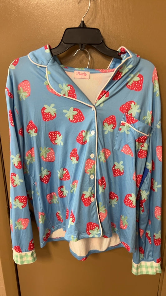 Pink Lily Pajama Set Light blue
