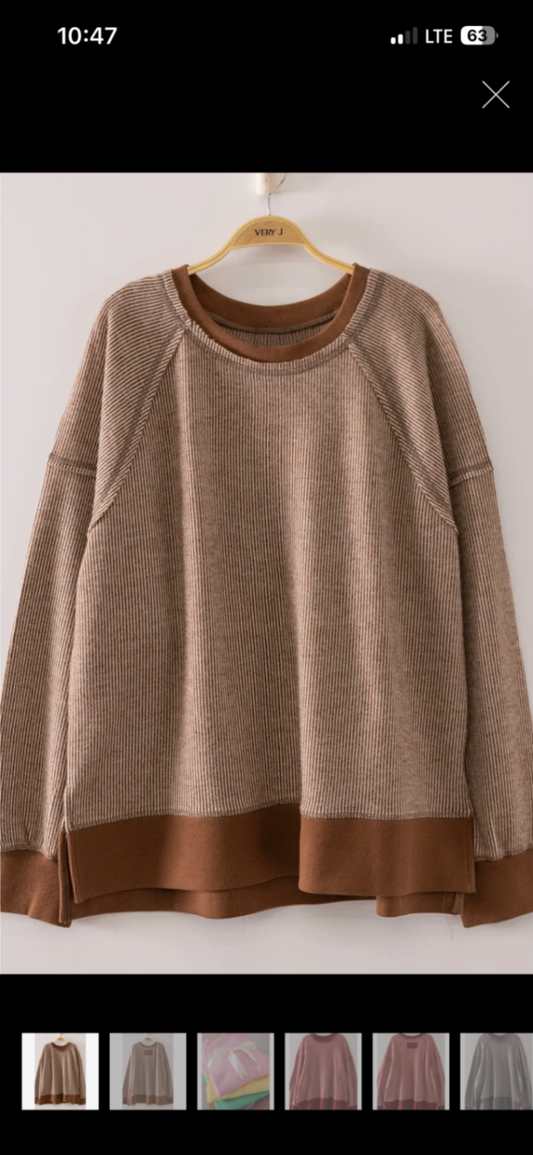 On the Go Sweatshirt Brown