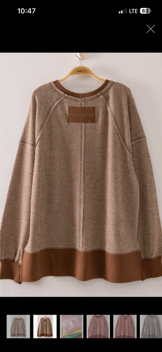 On the Go Sweatshirt Brown