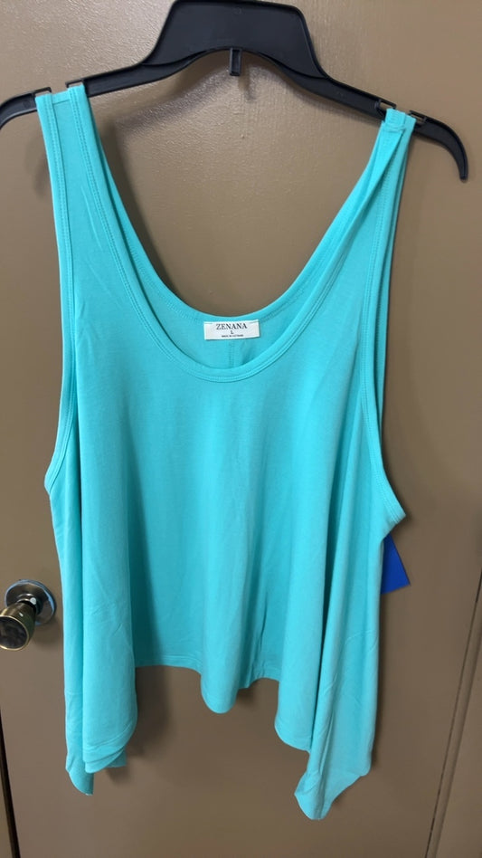 ZENANA Tank top Large Turquoise