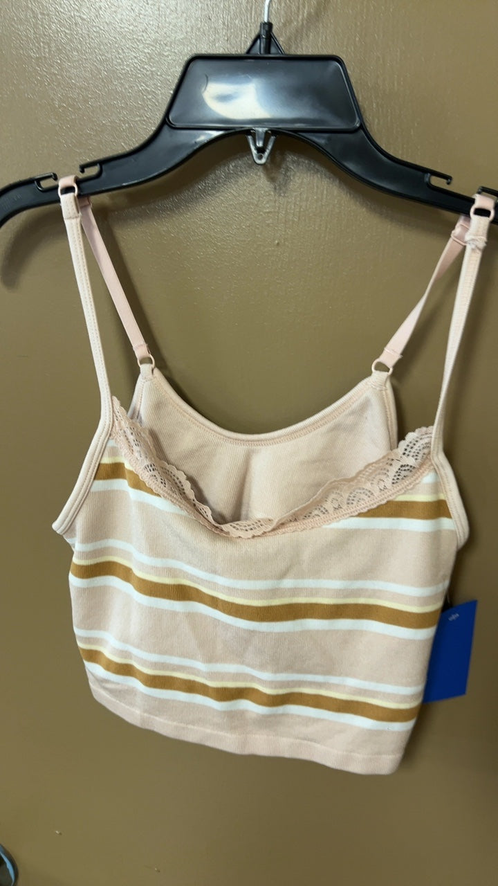 Aerie Top Large Beige with white and brown stripes