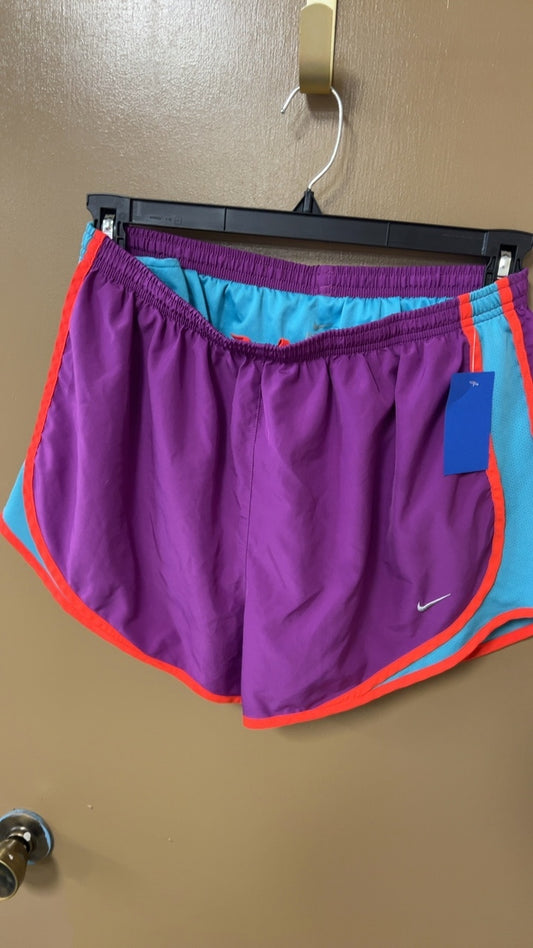 Nike Shorts Large Purple with turquoise and orange accents