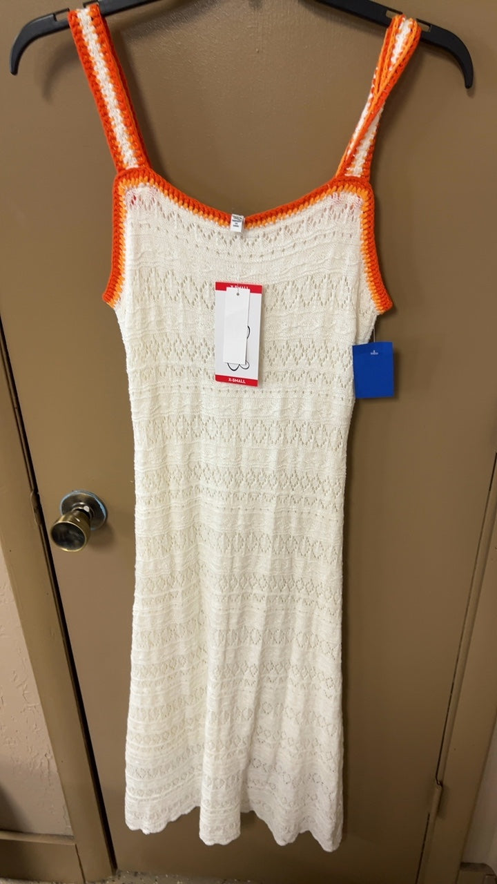 Dress XS Cream with Orange accents