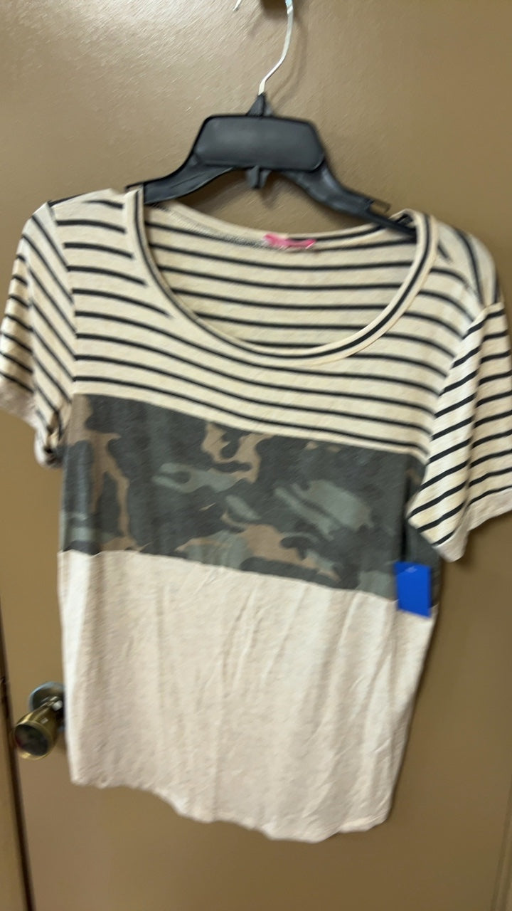 T-Shirt Medium Beige and black