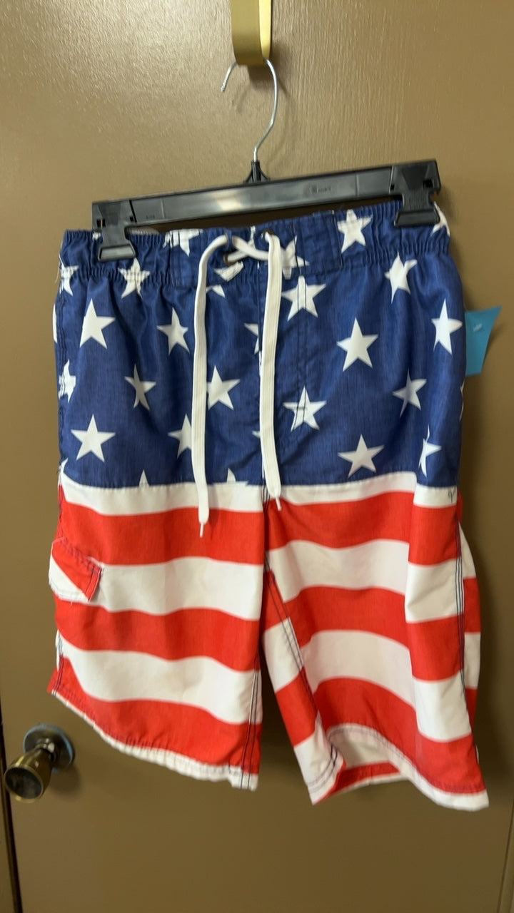 Swim Shorts MENS SMALL Red, White, Blue