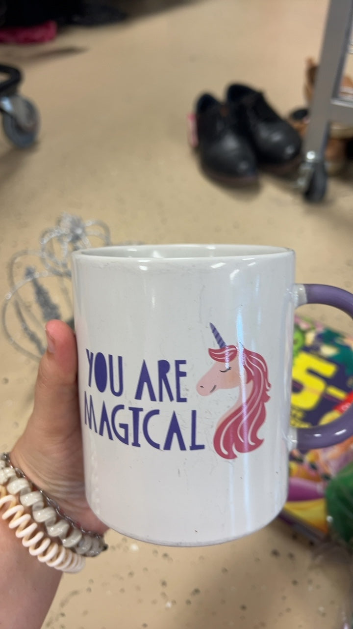 Gift Mug White with purple handle