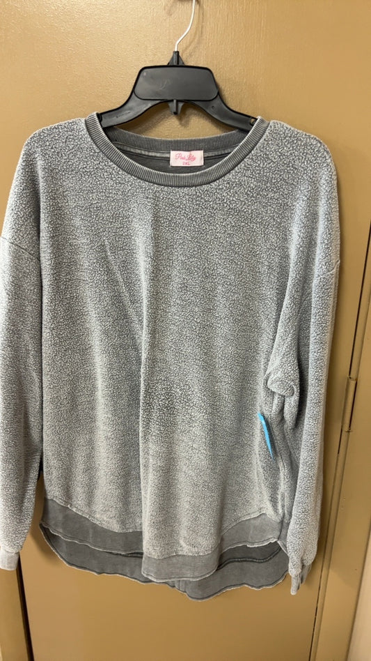 Pink Lily Sweatshirt 2XL Gray