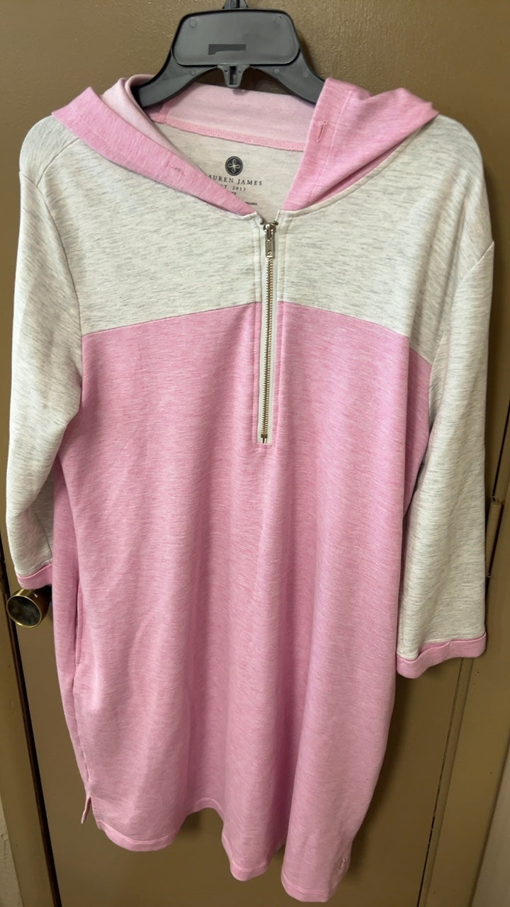  Lauren James Hoodie XXL Pink and Light Gray