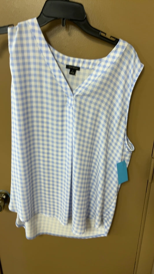 Sleeveless Top XL Blue and white