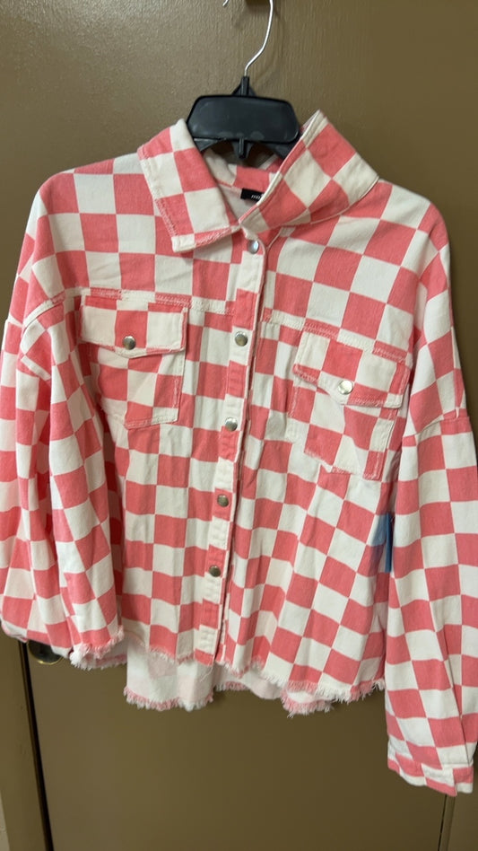 Shacket Large Red and White