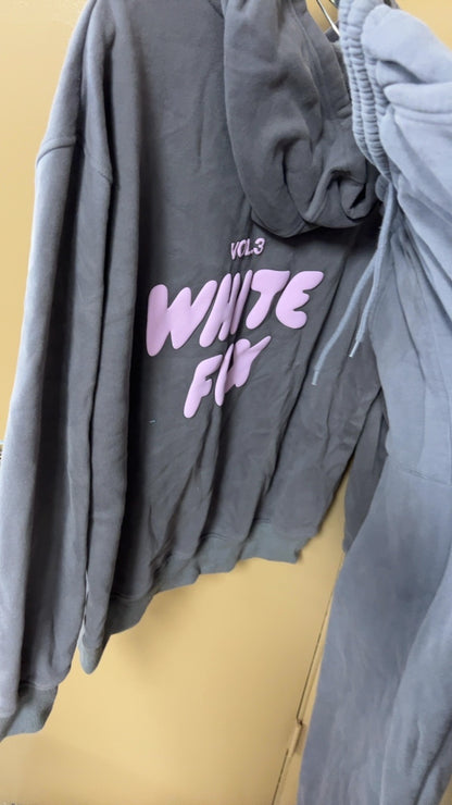 White fox Sweatshirt 2 piece set Small Pants Medium/Large Sweatshirt Gray