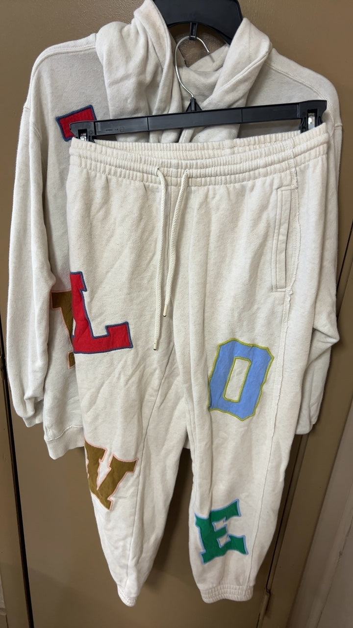 Aerie Sweatshirt 2 piece set Small Off-white