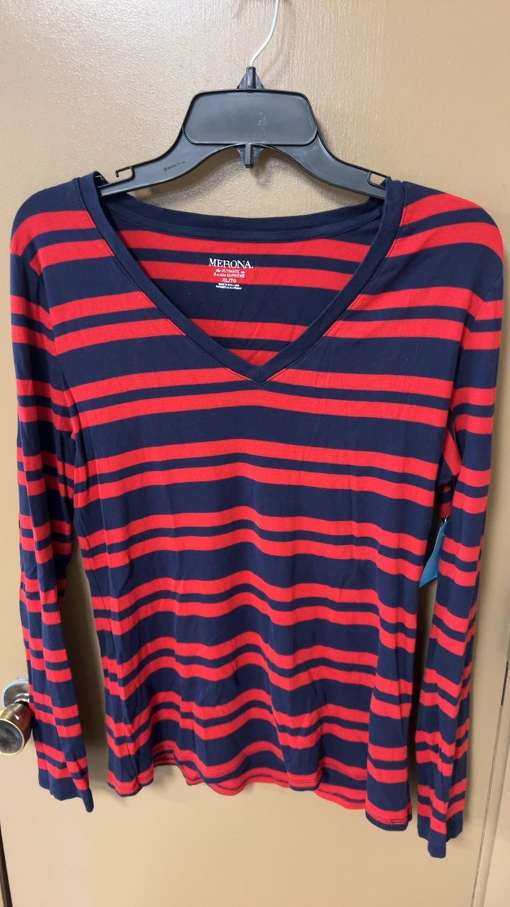 MERONA Top XL Navy blue and red