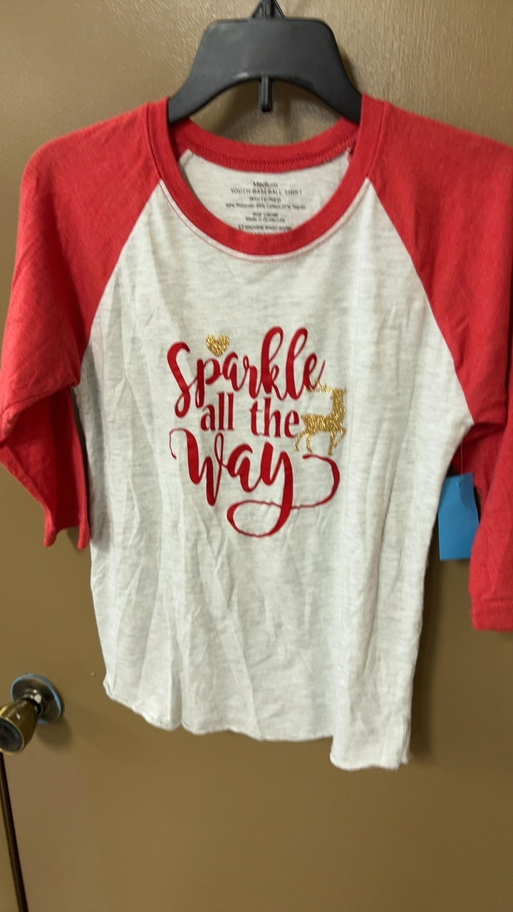 T-Shirt YOUTH Medium Red and White