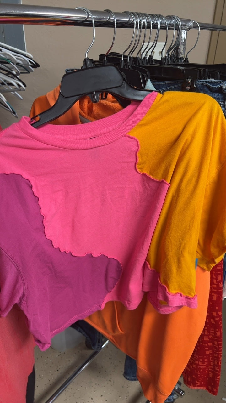 T-Shirt Medium Pink, yellow