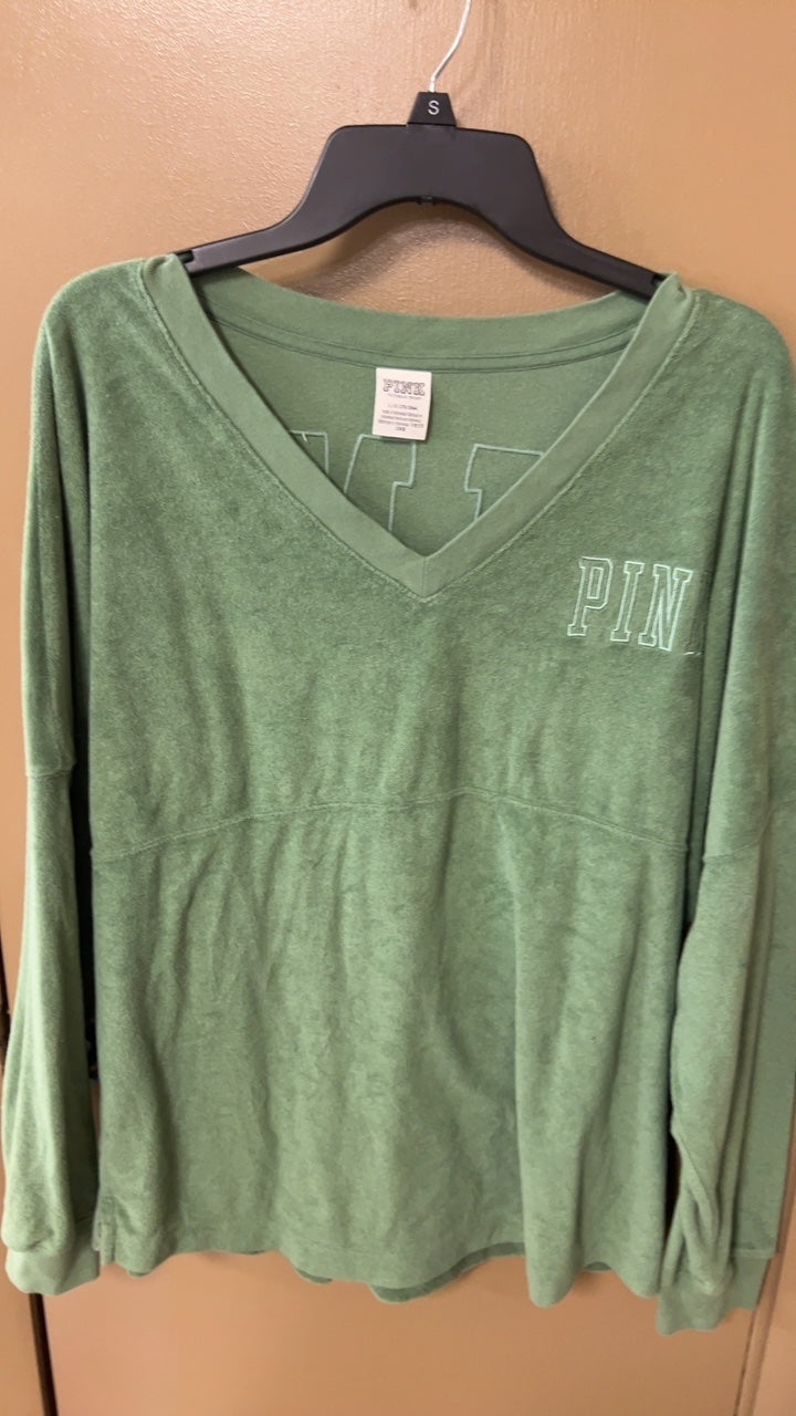 PINK Sweatshirt Large Green