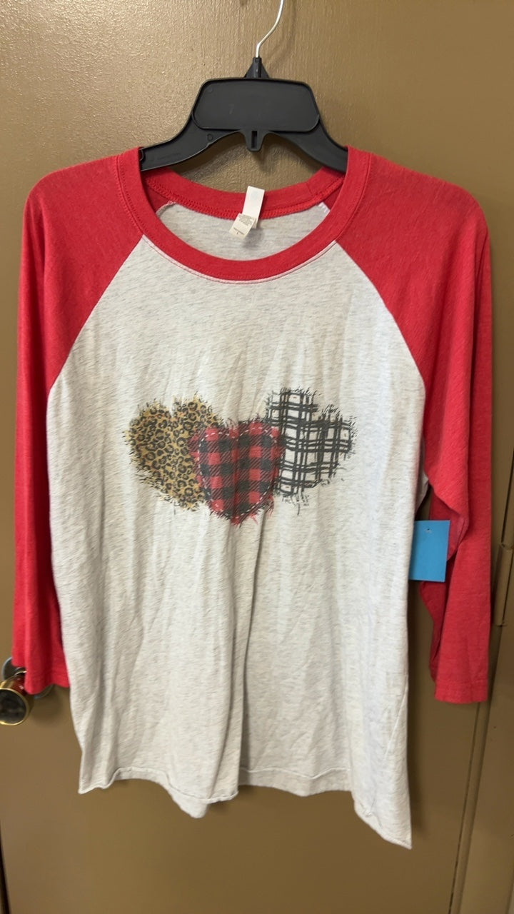 Sweatshirt Large Red and Cream