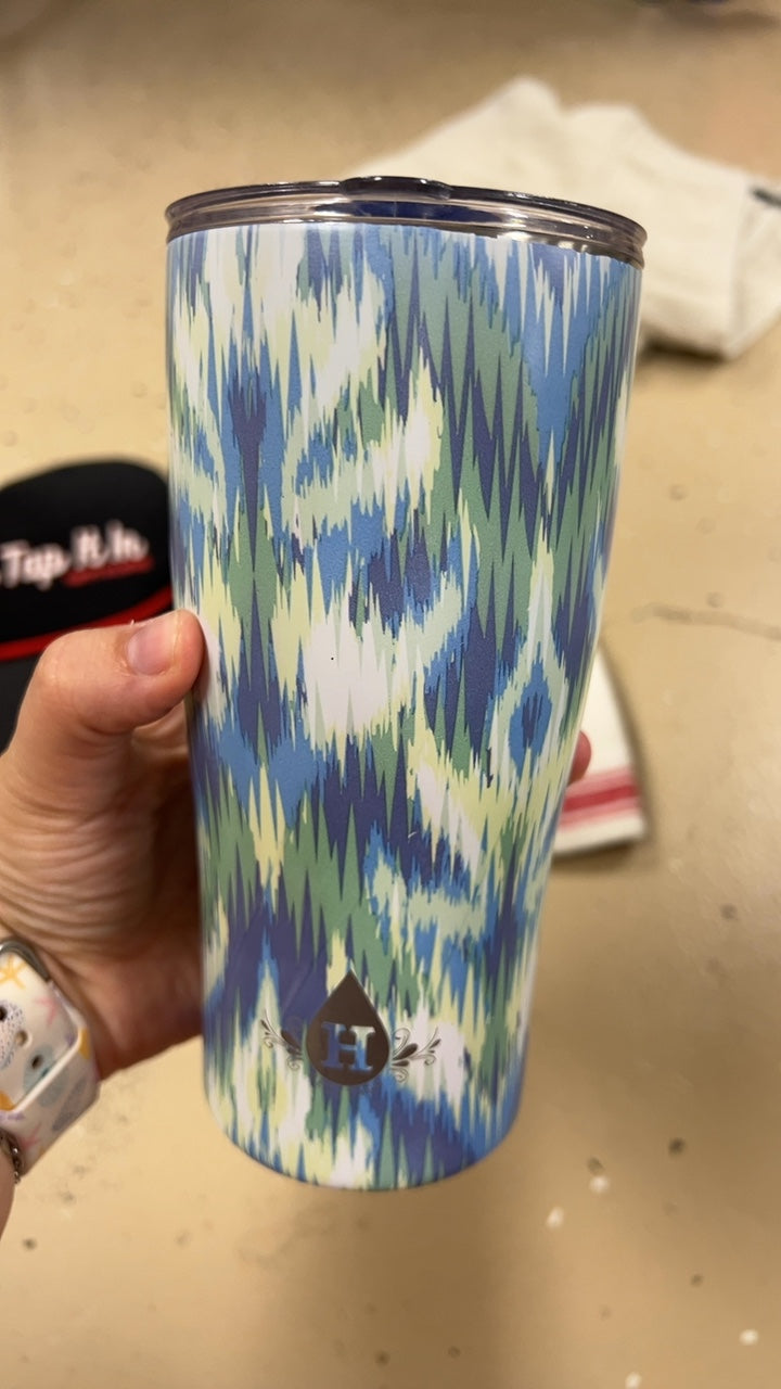 Travel Mug Blue, Green, White