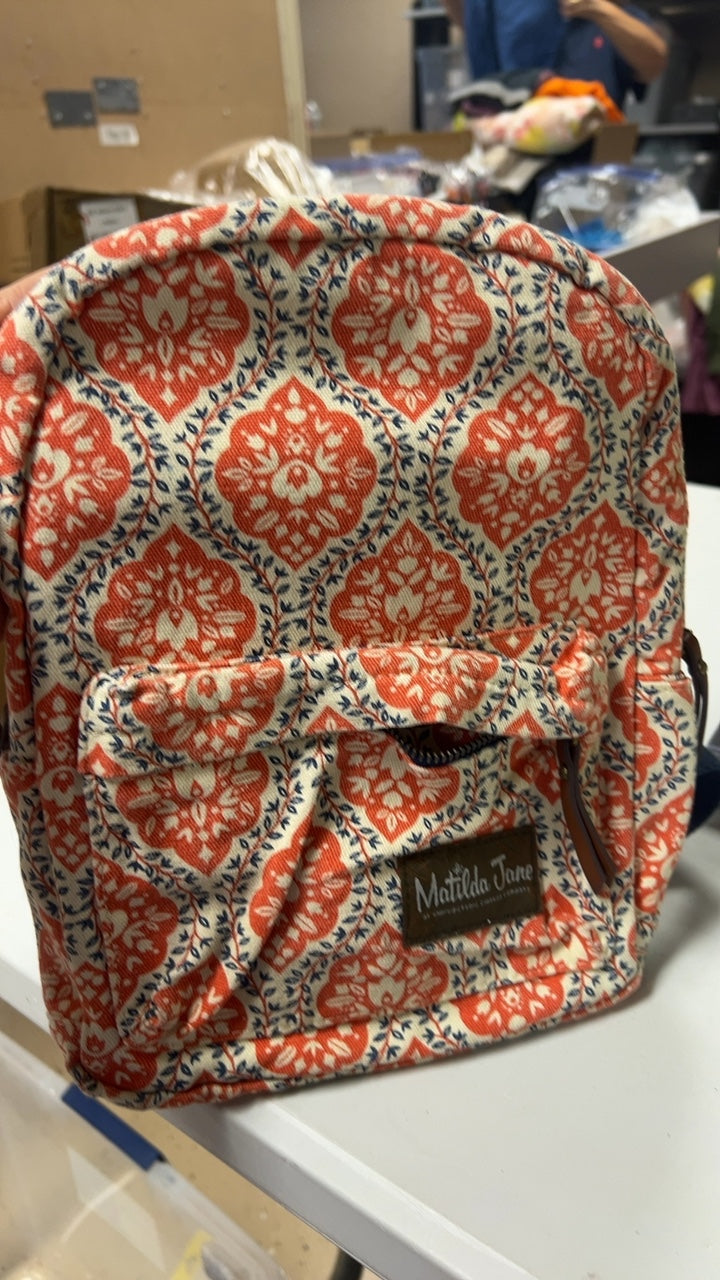 Matilda Tote Bag Red and white with navy accents