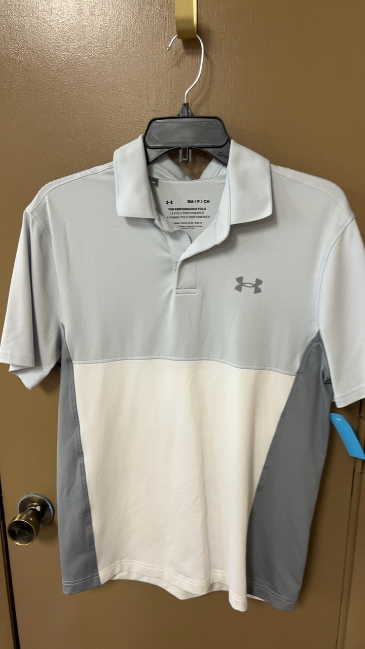 Under Armour Shirt MENS SMALL White and Gray