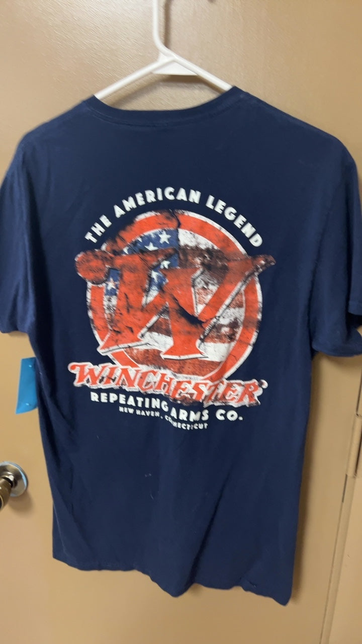 Winchester T-Shirt MENS MEDIUM Navy