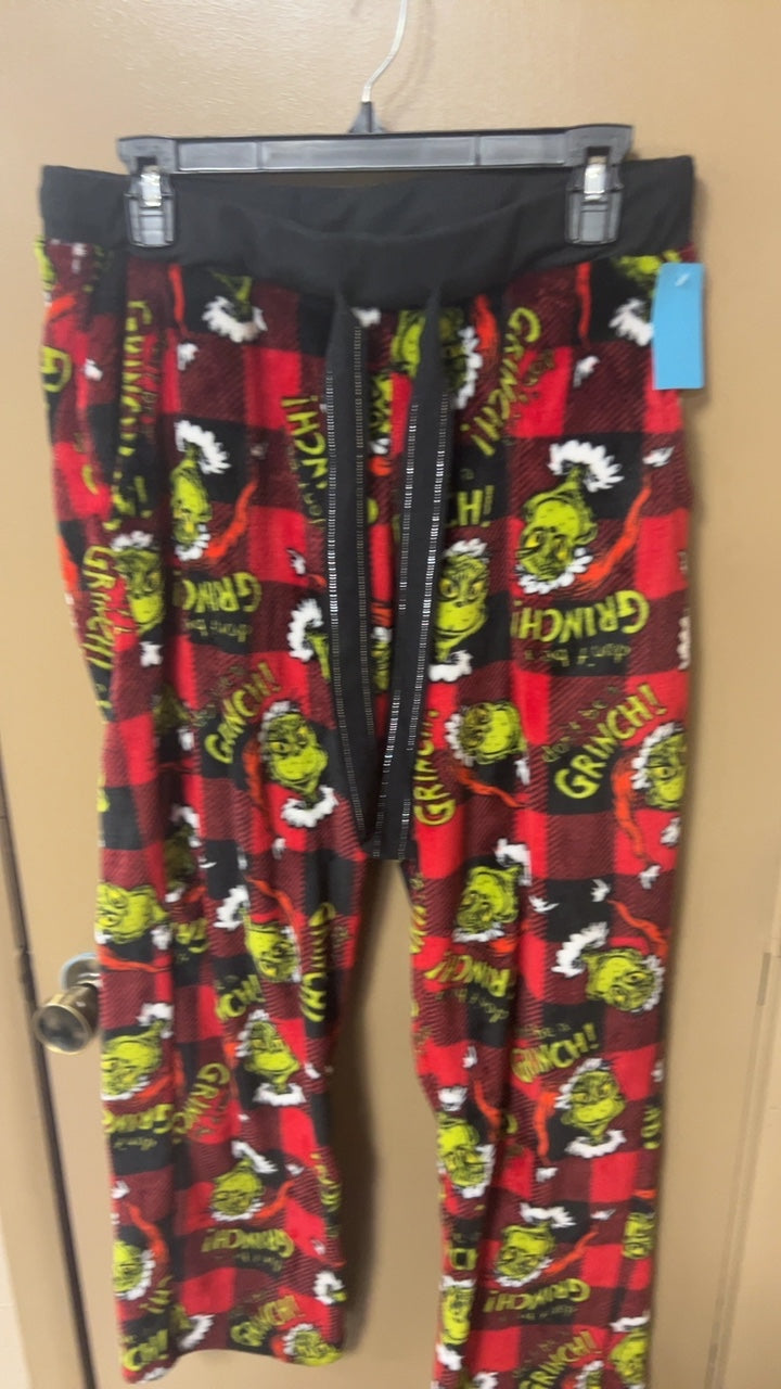 Grinch Pajama Set Large Red, Black, Yellow, White, Green