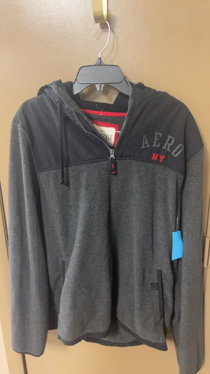 Aero NY Hoodie MENS Large Gray and Black