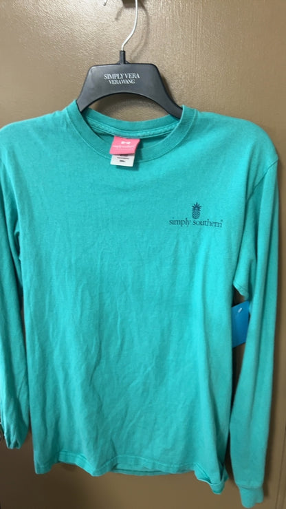 Simply Southern Shirt Small Turquoise