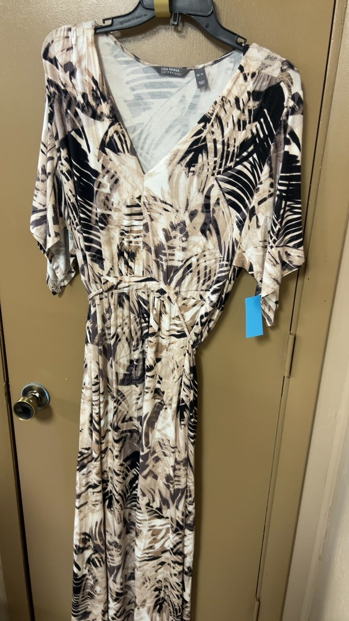 Lisa Fennna Dress XL Beige and Black