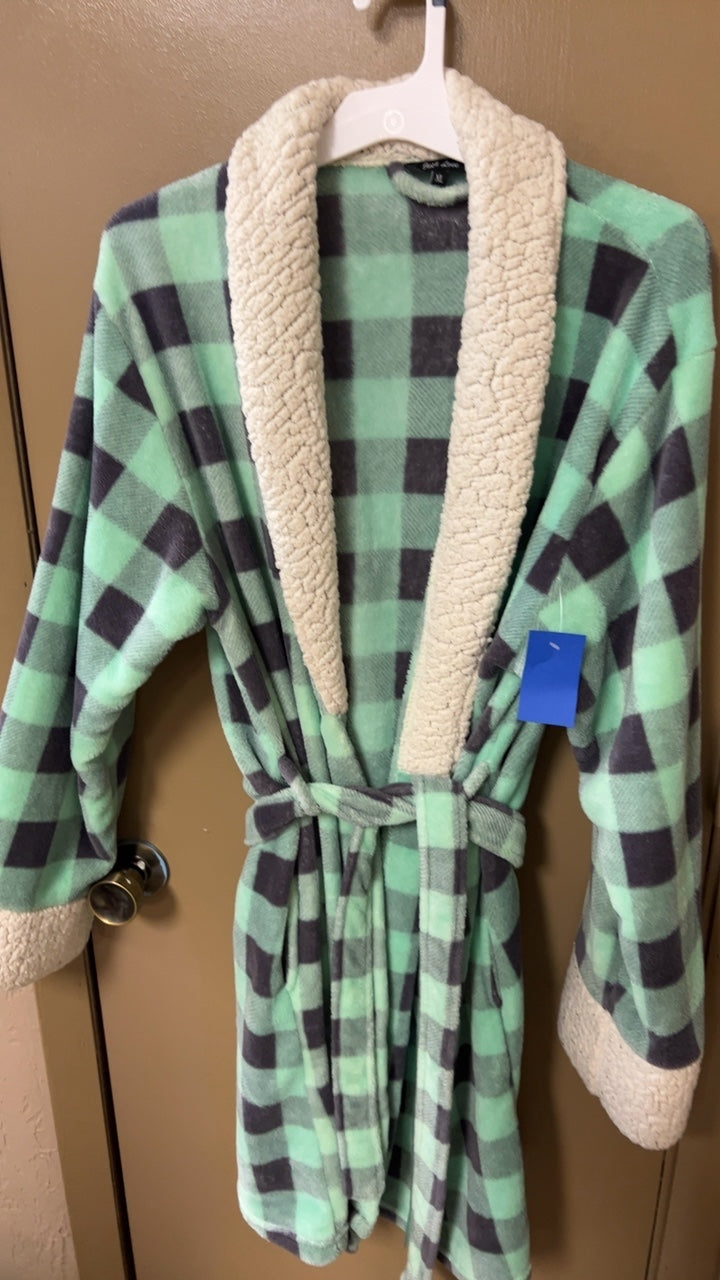 Bathrobe XL Green, Black, Cream
