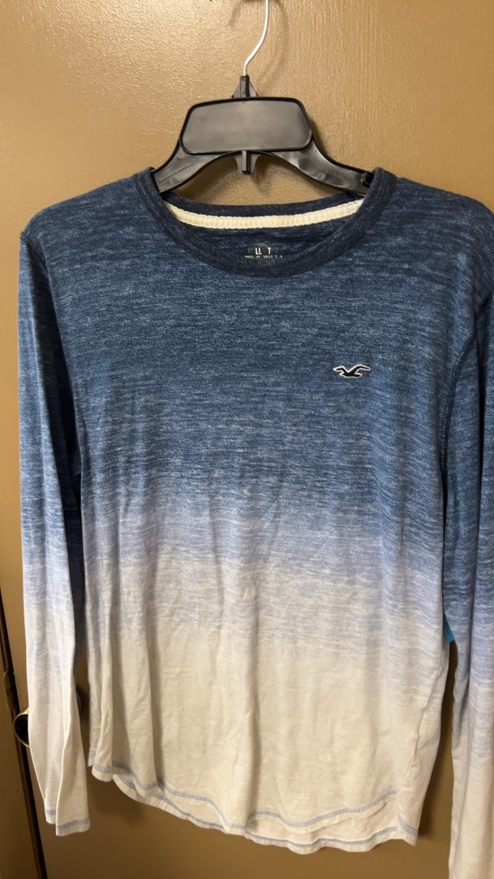 Hollister Sweatshirt Medium Blue and White gradient
