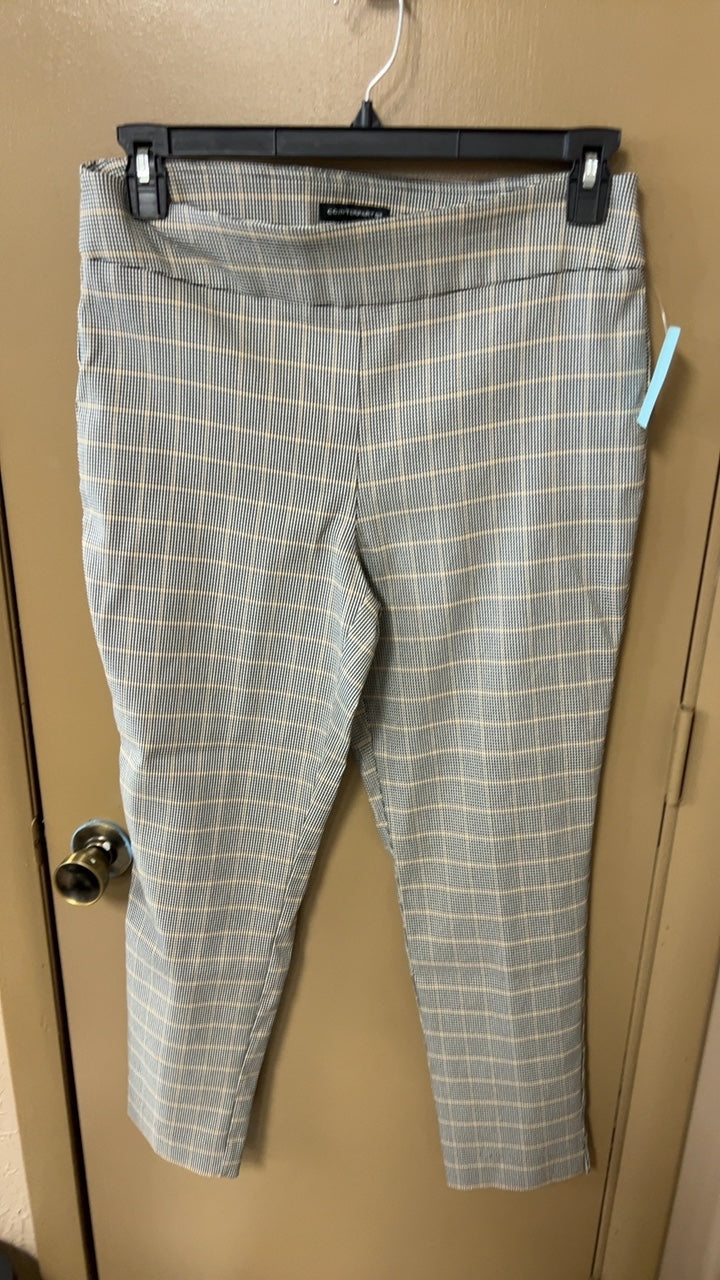 Pants 12 Gray with yellow and white plaid pattern