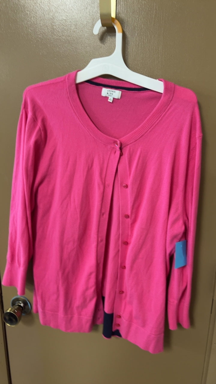 Crown & Ivy Cardigan 1XL Pink
