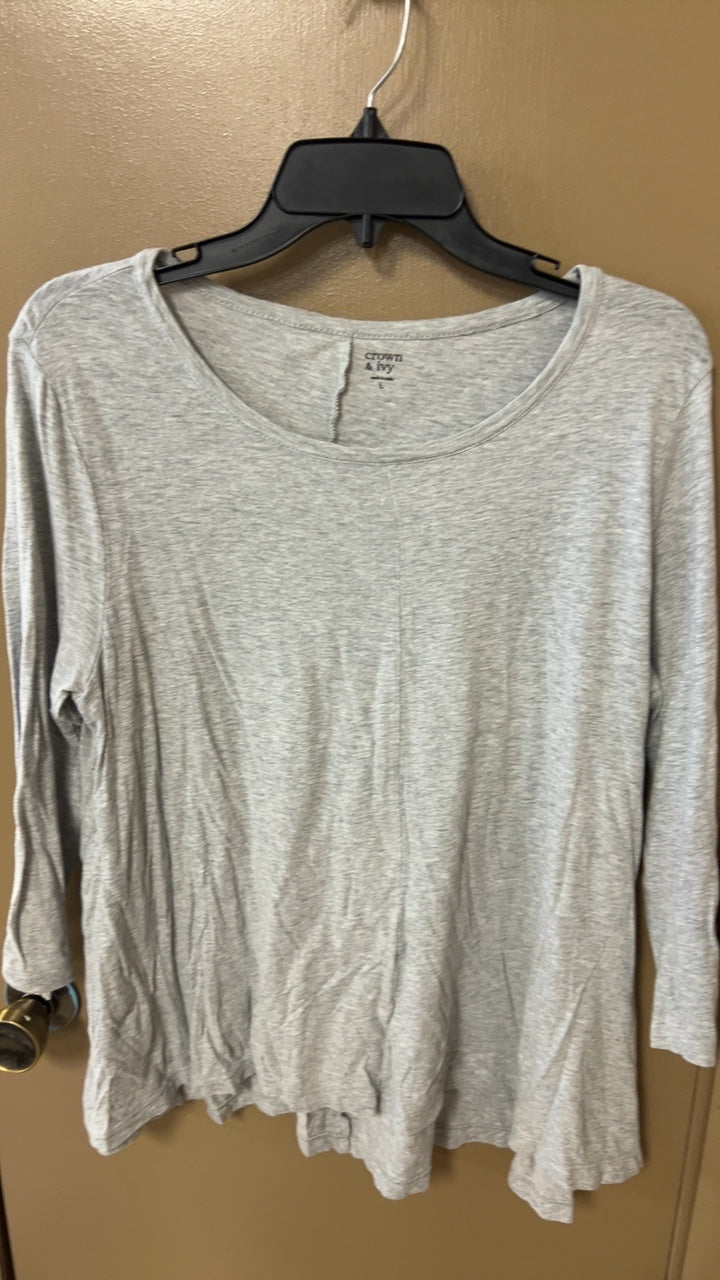 Crown & Ivy Shirt Large Light Gray
