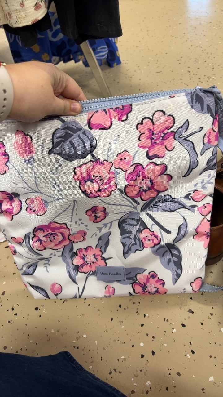 Vera Bradley Bag White with pink and gray floral pattern