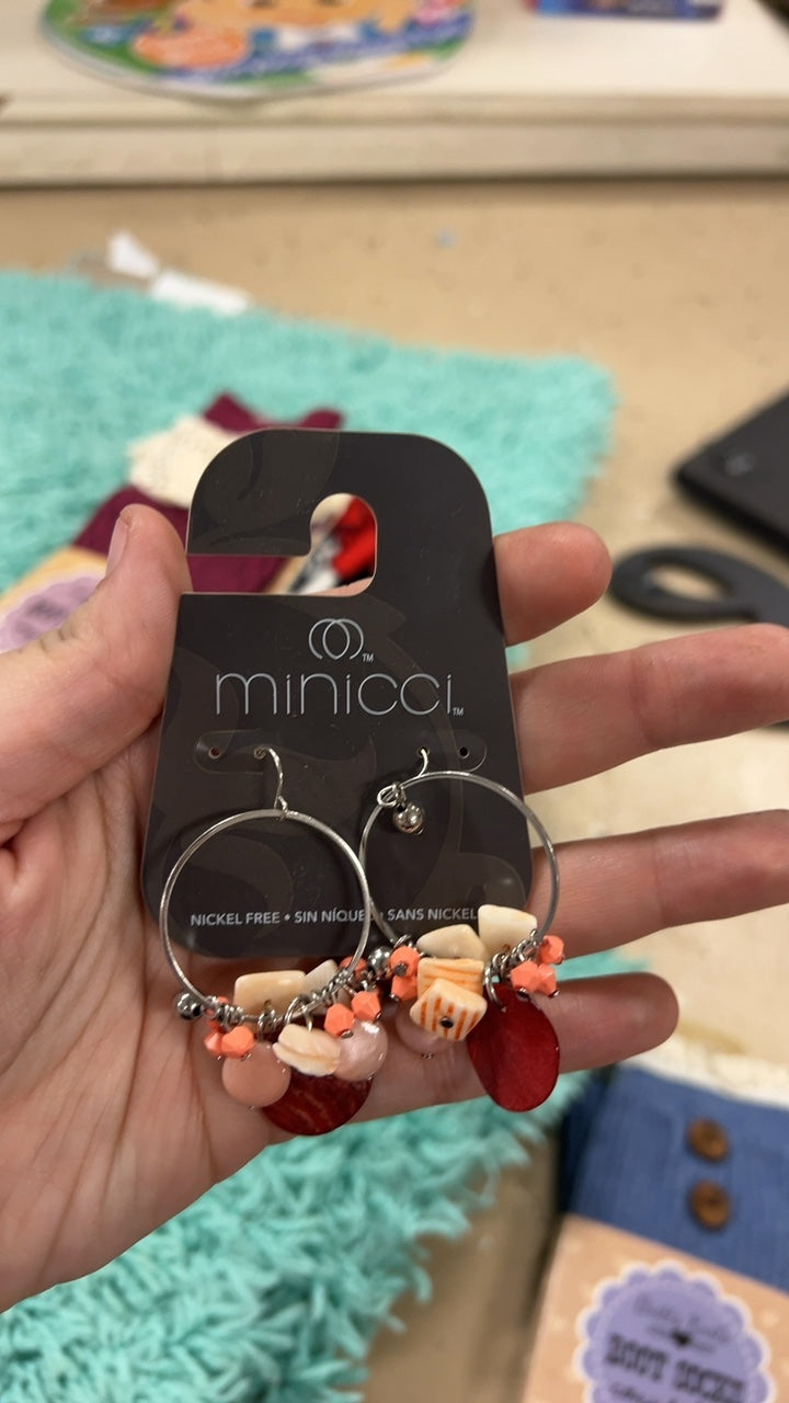 minicci Earrings Mixed colors (coral, red, cream, pink, white, orange)