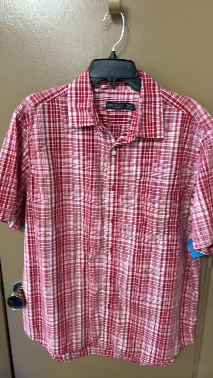Nino Guerrini Shirt MENS Large Red and white checkered