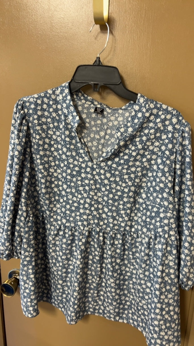 Shirt 1XL Navy blue and white