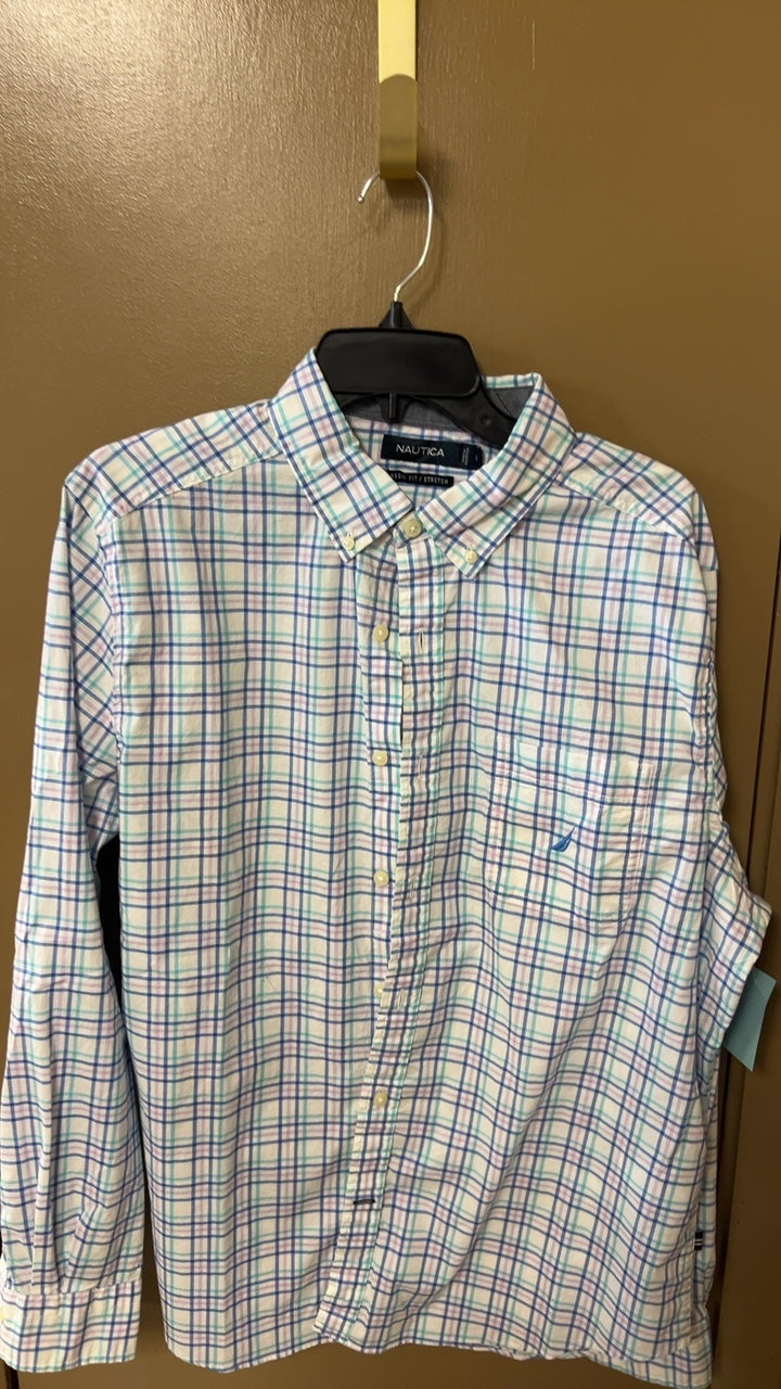 Nautica Shirt MENS Large Multicolor (white, blue, pink, green)