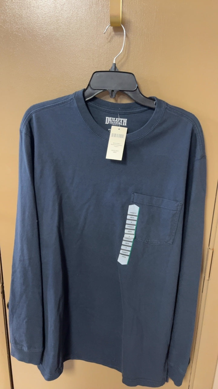 Duluth Trading Shirt MENS MEDIUM Dark Blue