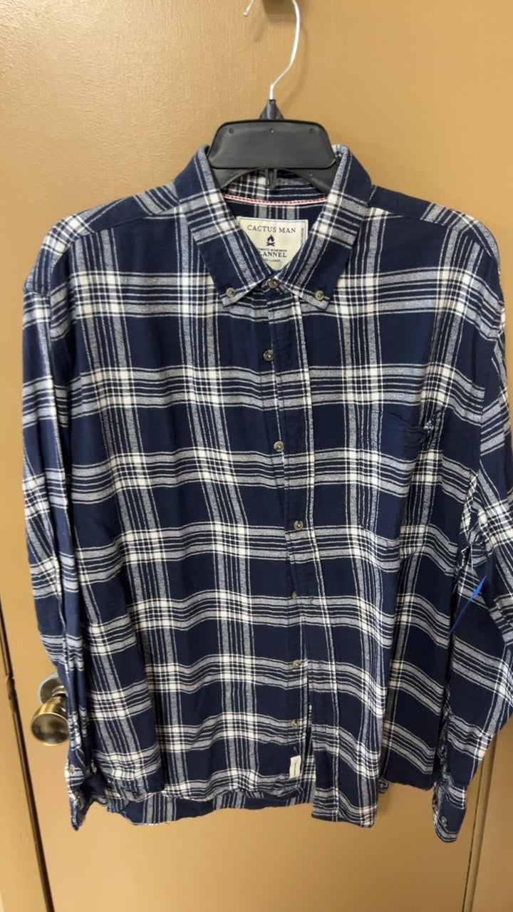 Cactus Man Shirt MENS Large Navy blue and white