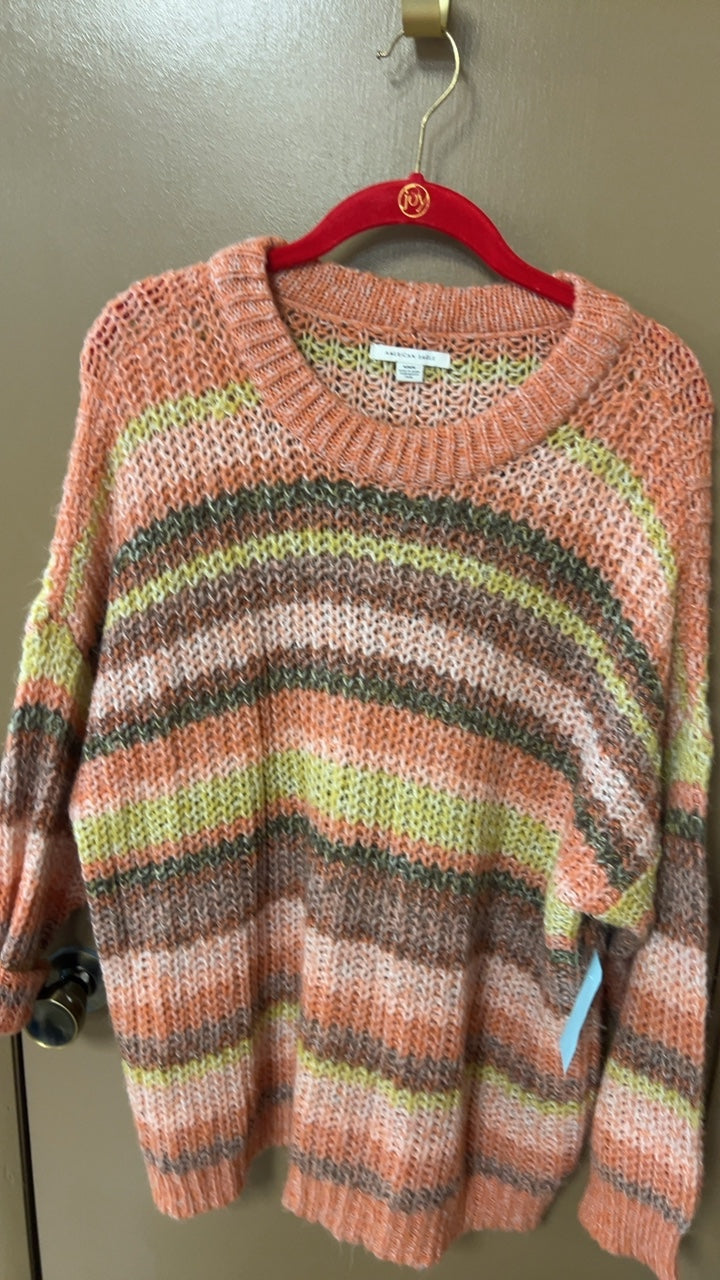 American Eagle Sweater Medium Multi-color (peach, green, brown, beige)