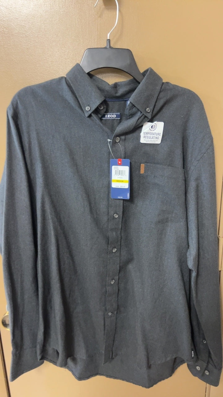 IZOD Shirt MENS MEDIUM Gray