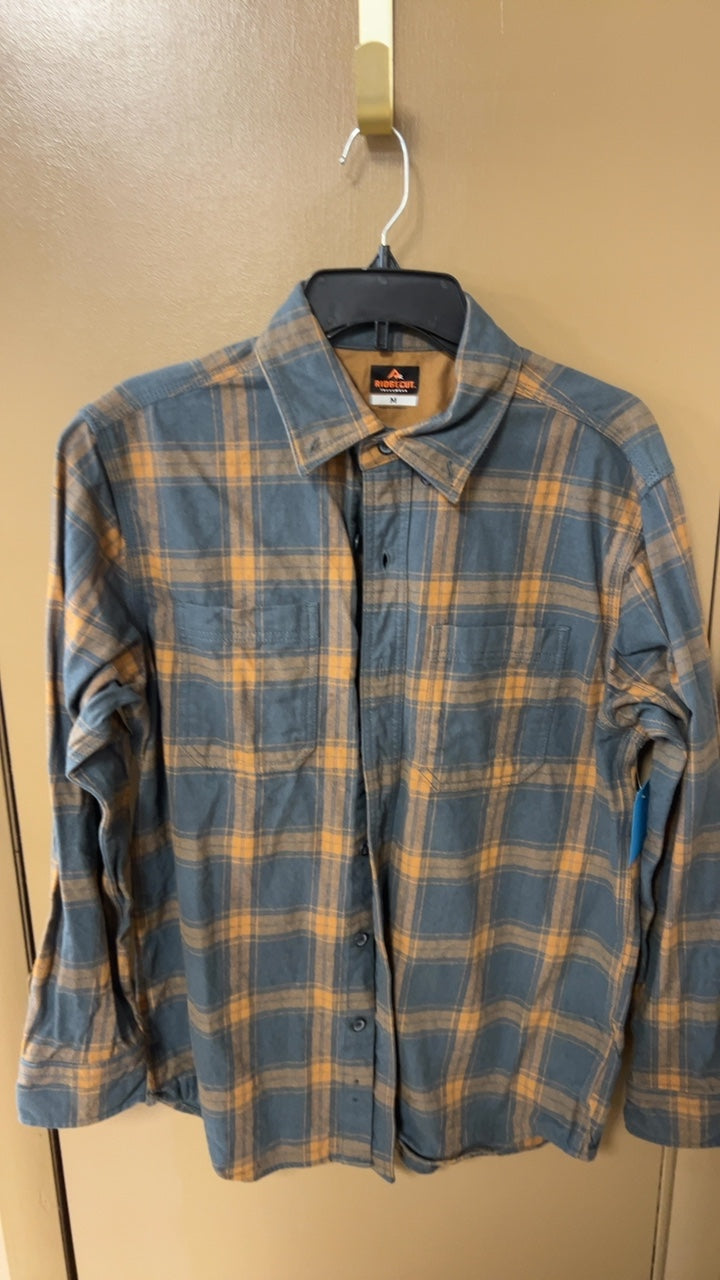 Ridgecut Shirt Medium Blue and yellow plaid