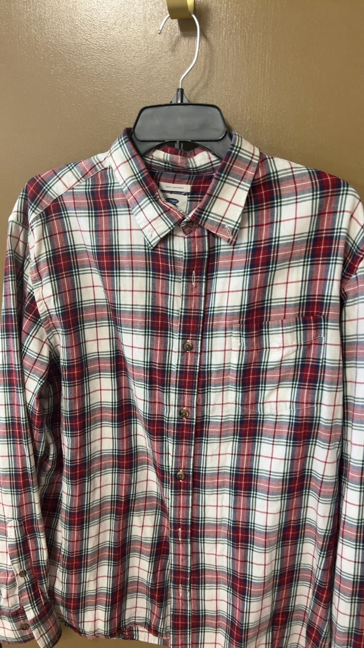 Old Navy Shirt MENS XL Red, White, Green, Black
