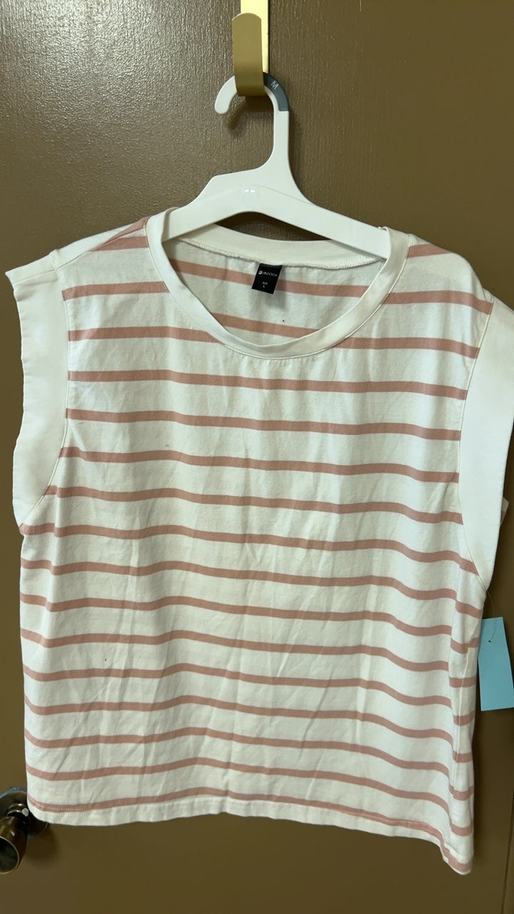 RAG & BONE Top Large Beige with pink stripes