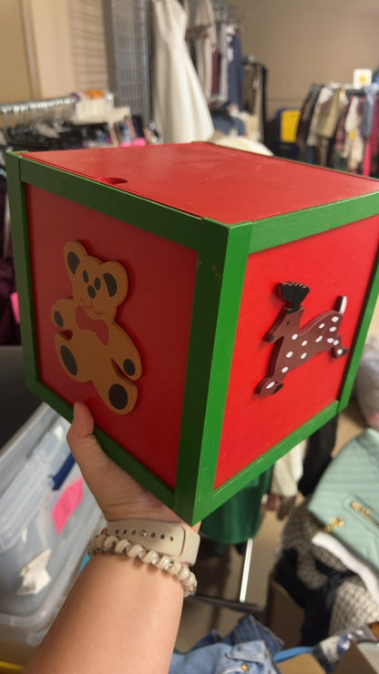 Decorative Box Red, Green, Brown, White
